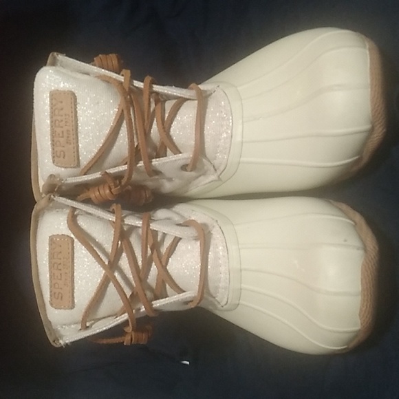 SALE! Sperry Sparkle Duck Boots Sz.6.5M Gently Worn - Picture 3 of 15